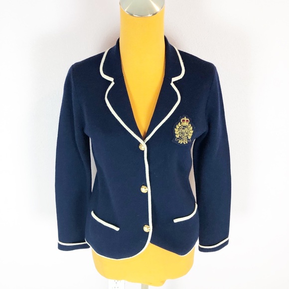 ralph lauren navy crest blazer